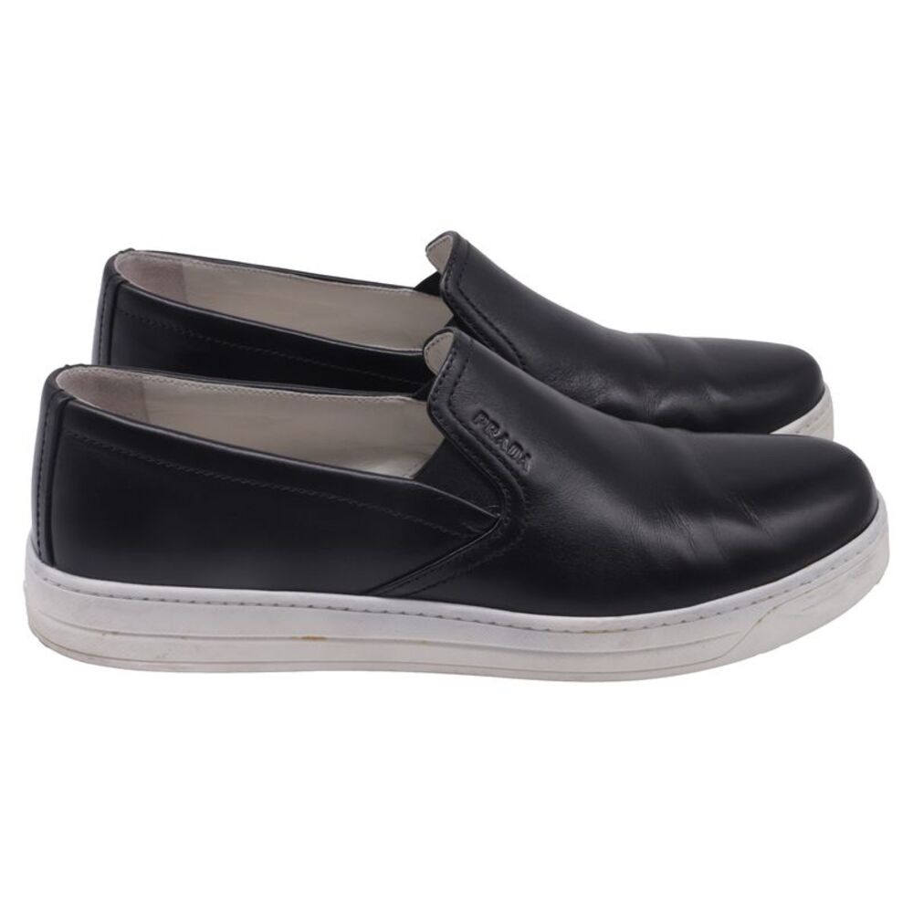 Prada Sport Slip-On Sneakers in Black Leather